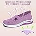 Women's Woven Breathable Soft Sole Shoes,Upgrade Orthopedic Shoe Go Walking Slip on Diabetic Foam Walking Shoe Hands Free Slip in Sneakers Arch Support，Daily Commuting Shoes Grey 38