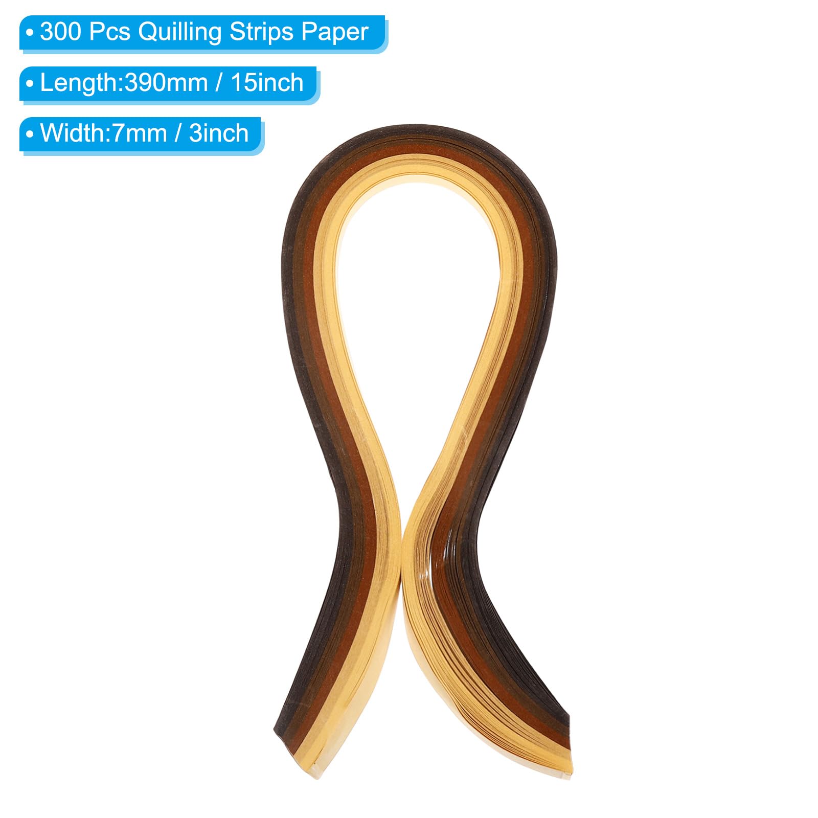PATIKIL 390 x 7mm Rainbow Quilling Strips Paper,300 Pcs Origami Paper Quilling Strip for Art DIY Hand Craft Christmas Gradient Brown - Image 2