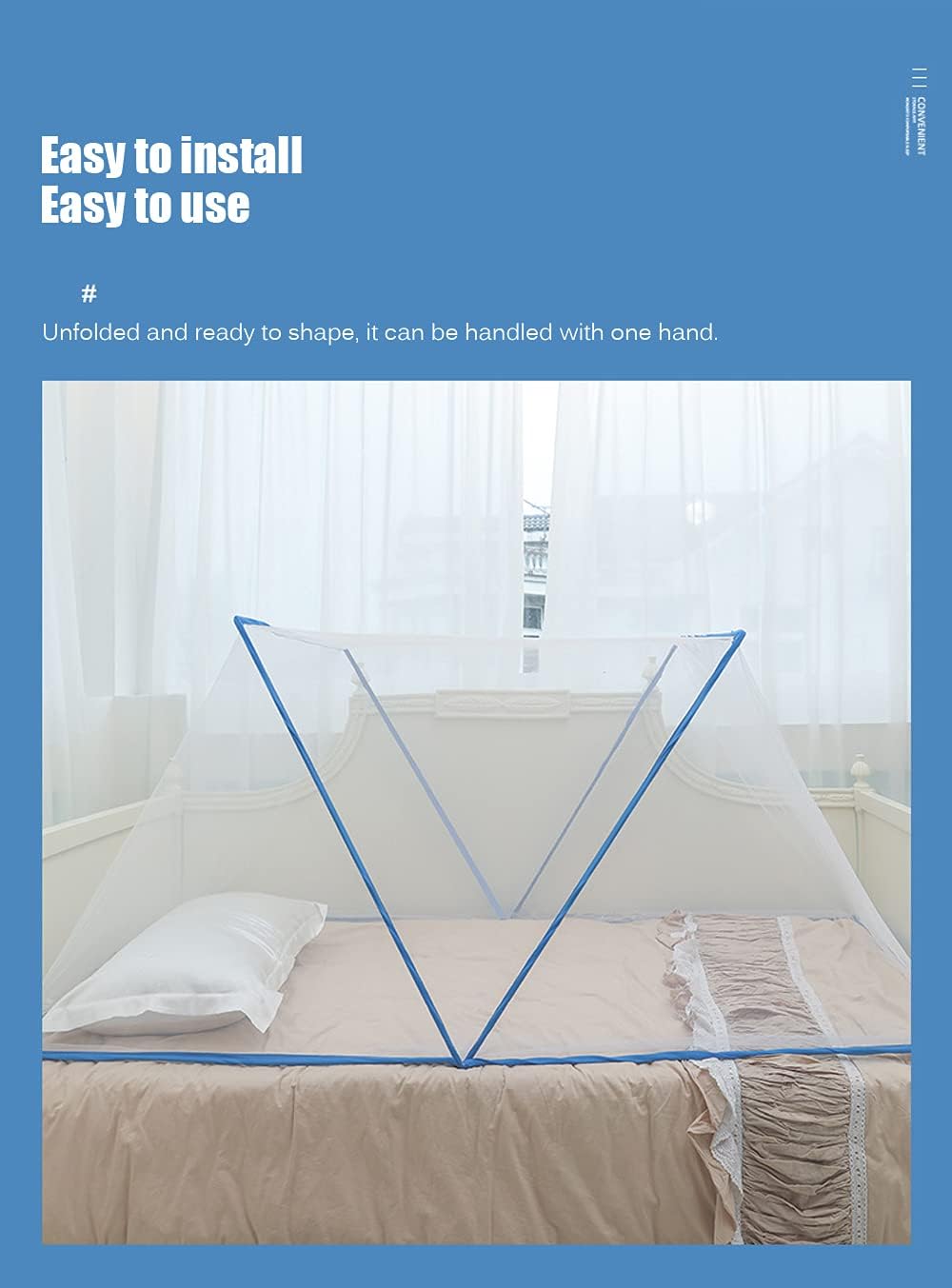 Foldable Bottomless Mosquito Net Portable Mosquito Cover Easy Camping & Outdoor Insect Net Free Installation for Adult Bed/Bed/Sofa/Field (1,80 * 190 * 80cm)