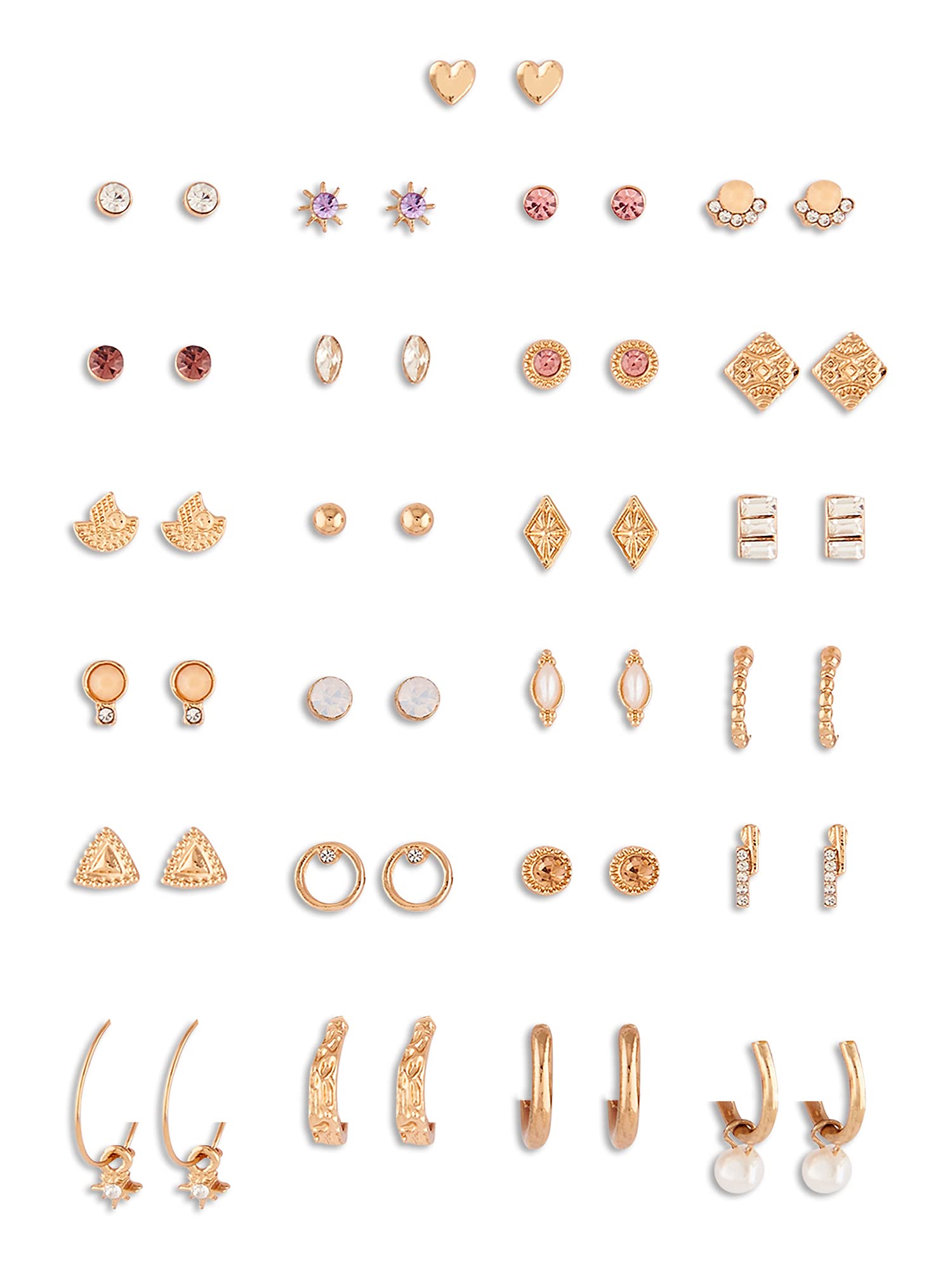 Zaveri Pearls Set of 25 Gold Tone Classy Contemporary Studs & Hoop Earrings For Women-ZPFK14672 (B0BCG1BTKX) Amazon Price History, Amazon Price Tracker