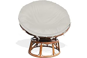 Silky-Soft Circular Cushion Cover for Outdoor Papasan (47-55 inch) with Easy-Zip Closure