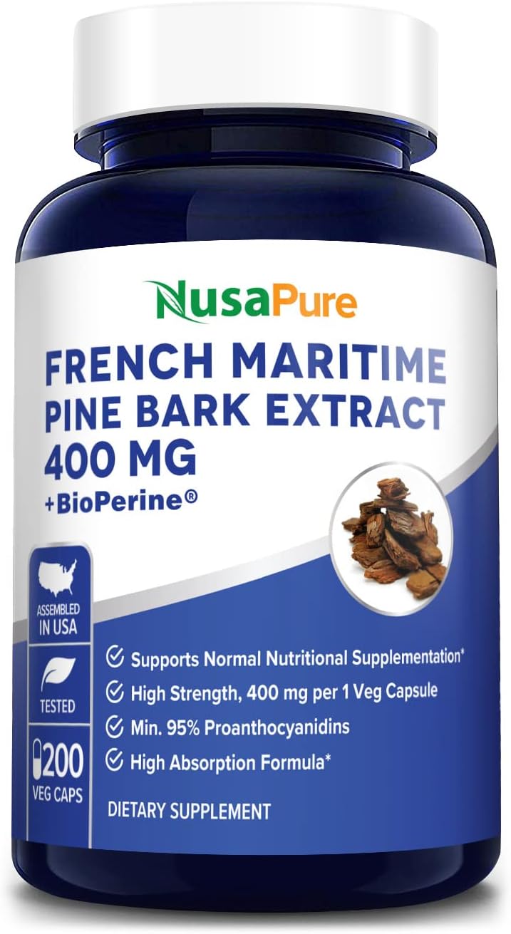 French Maritime Pine Bark Extract 300mg 200 Veggie Capsules (NonGMO