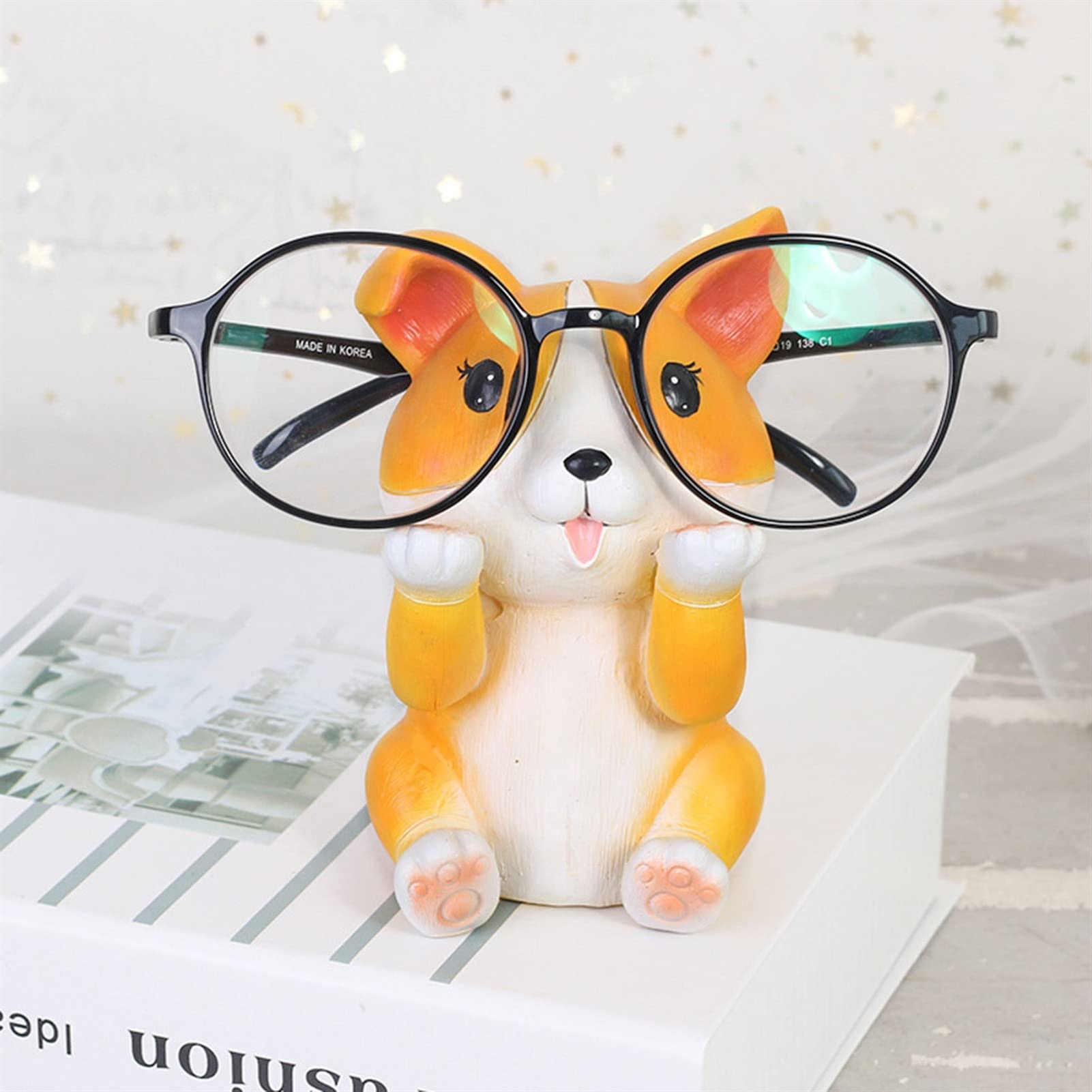 Brillenhalter Ständer Lesebrille Halter Nase Ständer Nette Tiere Desktop Ornament Armband Hängende Halter Harz Skulptur Aufbewahrungständer Dekoratives Geschenk (Color : A)
