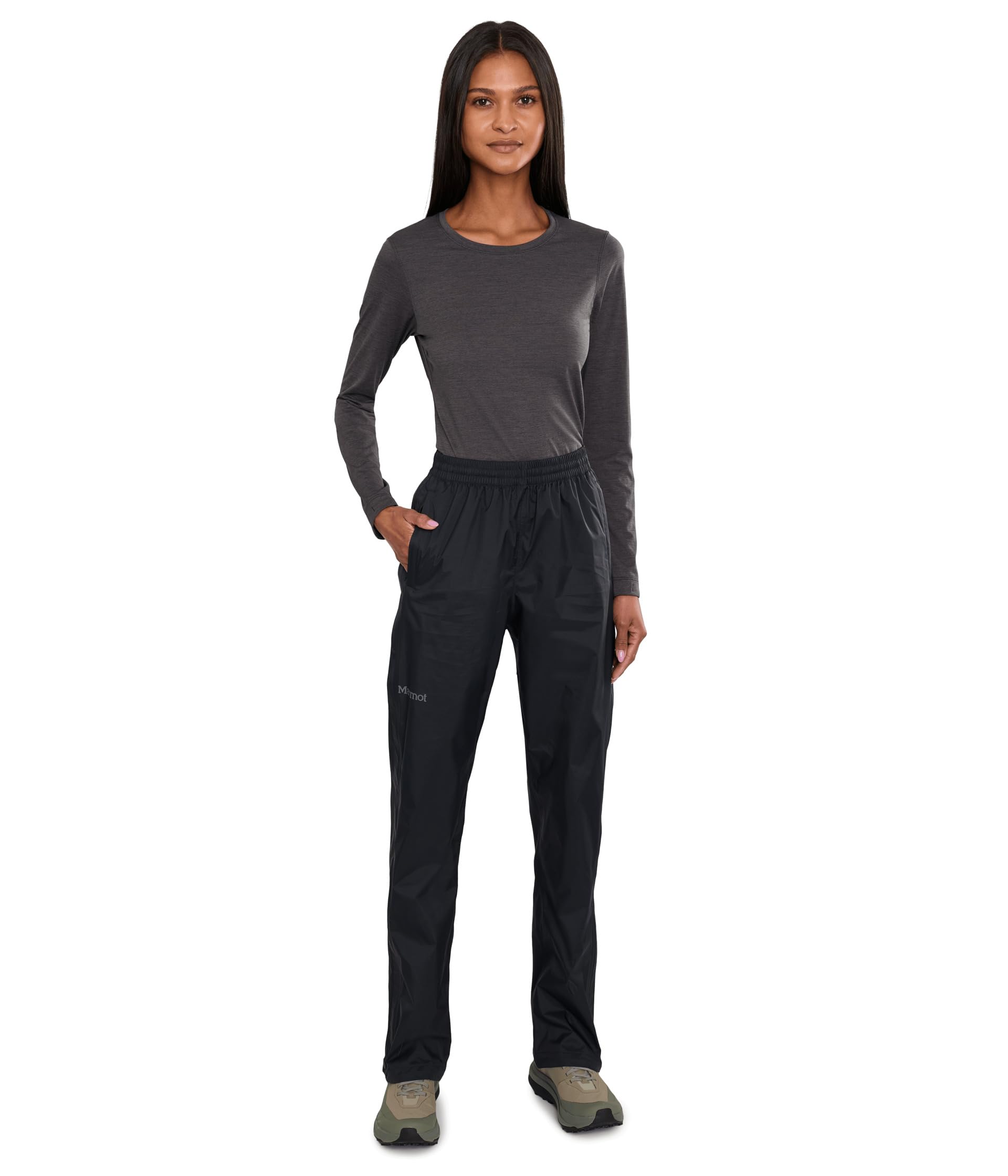 Marmot Damen wasserdichte Hose, atmungsaktive Überziehhose, leichte Regenhose, Winddichte Trekkinghose, ideal für Wandern Wm's Precip Evo Full Zip Pant Long