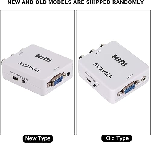 Miniatura 8 de Mini convertidor VGA a video, adaptador compuesto AV a VGA, convertidor de audio y video (blanco)
