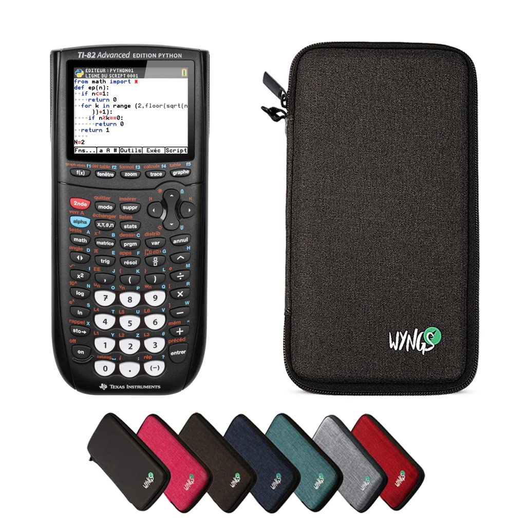 CALCUSO Basic Set Dark Gray with Graphing Calculator TI-82 Advanced Python Edition, Dark grey, TI-82 Advanced Edition Python