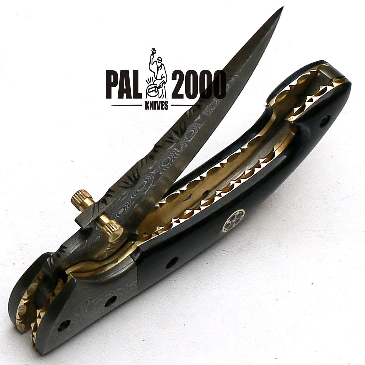8736 Coltello tascabile in acciaio damasco fatto a mano con fodero legale per trasportare meno di 7 cm Lama