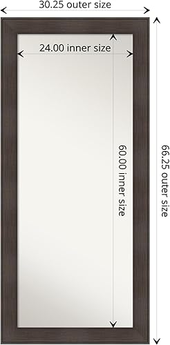 Miniatura 4 de Amanti Art Espejo marrón de longitud completa, 66 x 30 pulgadas, de William rústico, de madera, espejo de pared de cuerpo entero para vestirse,