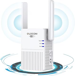 N300 White 2.4G QLOCOM 2023 Newest WiFi Extender Booster 300Mbps WiFi Repeater 2.4GHz Wireless Repeater WiFi Booster for Home, Wireless Range Extender with Wider Coverage, WPS Setup, UK Plug