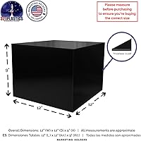 Vista 97 de Acrylic Display Riser Box Clear Plexiglass 12" x 12” x 19” No Lid Hollow Pedestal 5 Sided Display Trinkets Flowers Dust Cover Bin Collectible Items