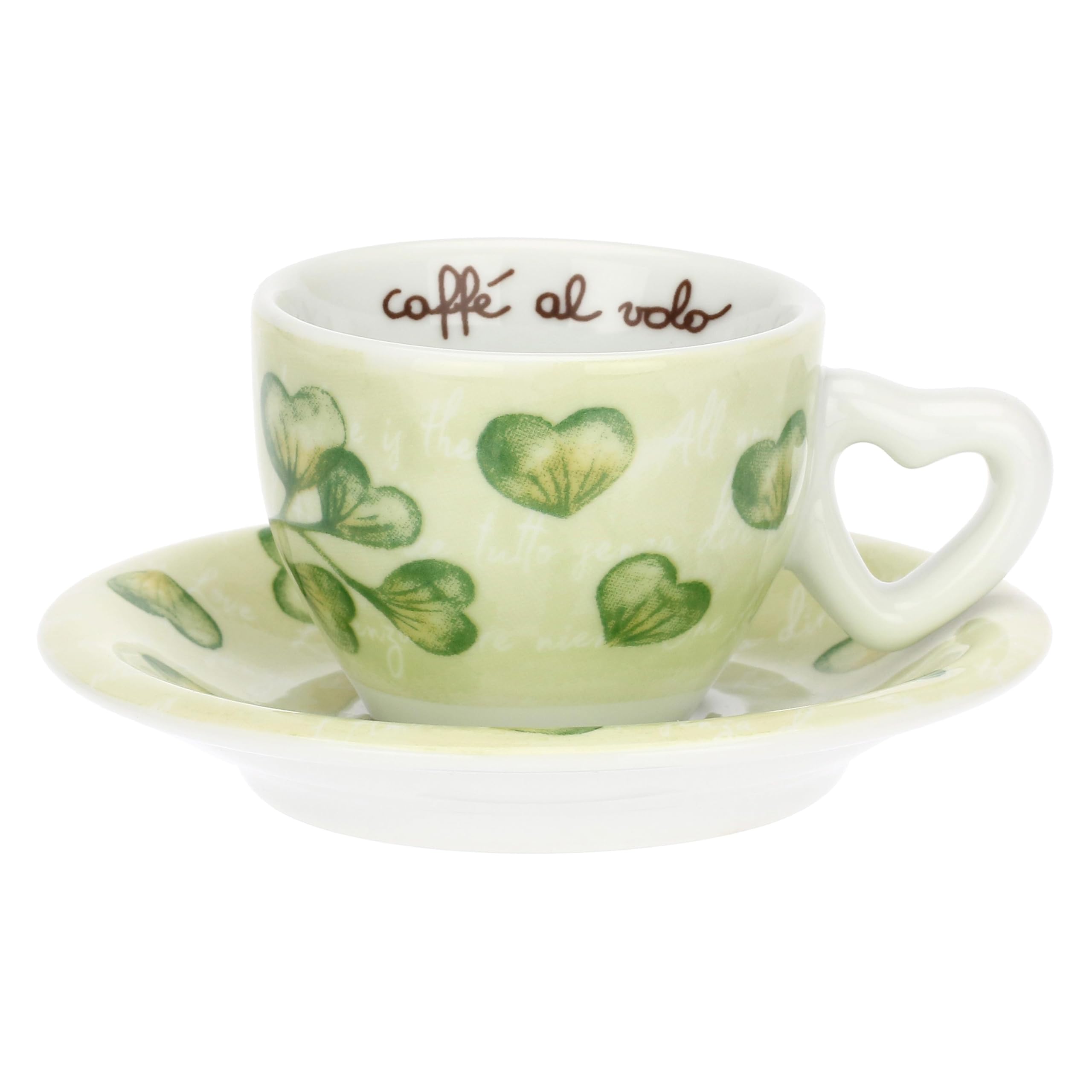 THUN - Set mit 2 Cappuccino-Tassen - Porzellan - Kollektion Herzen in Blume - 13 x 6 cm
