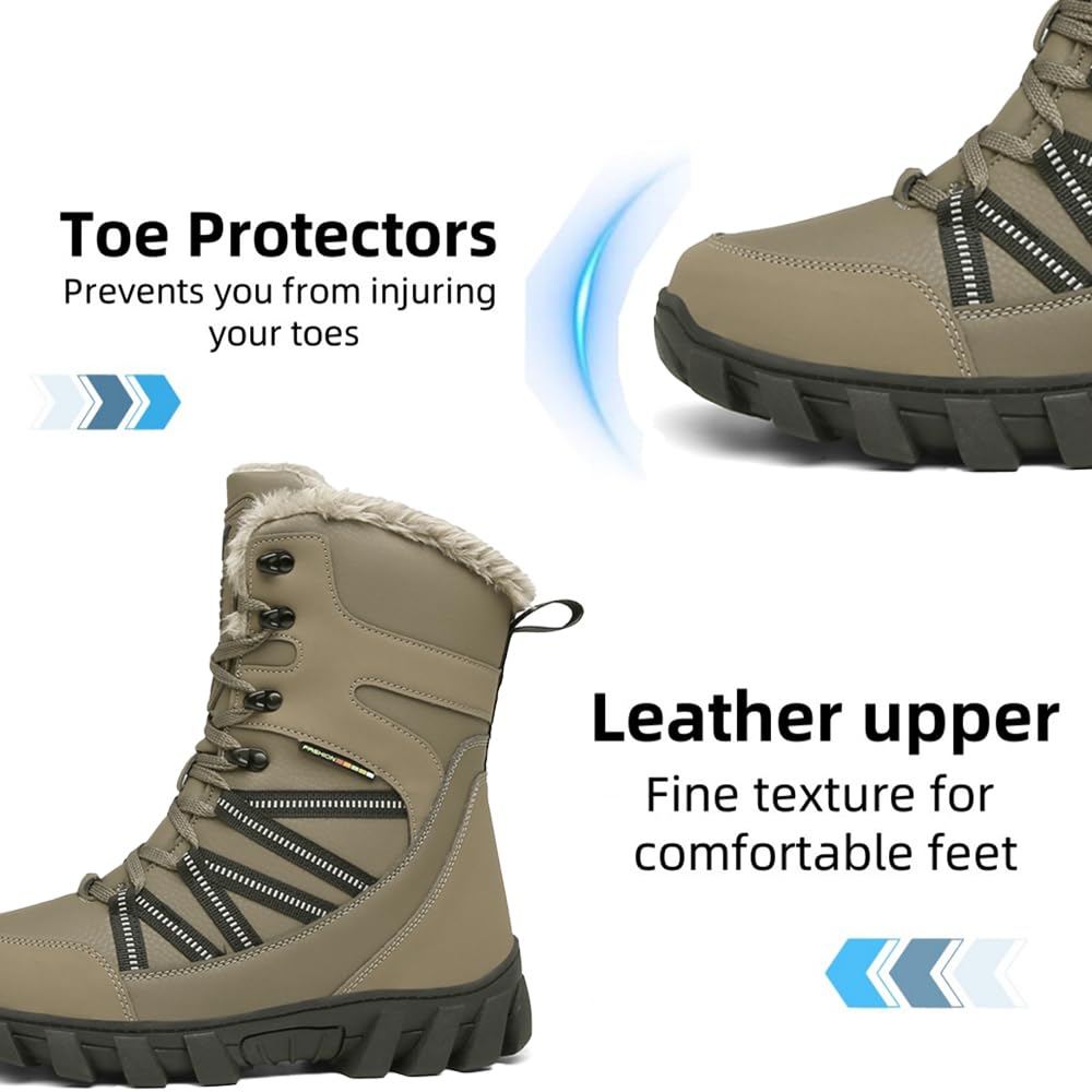Męskie Buty Śnieżne Moda Ciepłe Sztuczne Futro Zimowe Buty Outdoor Lace-Up Wodoodporne Buty Casual Walking Kampanie Turystyczne Buty