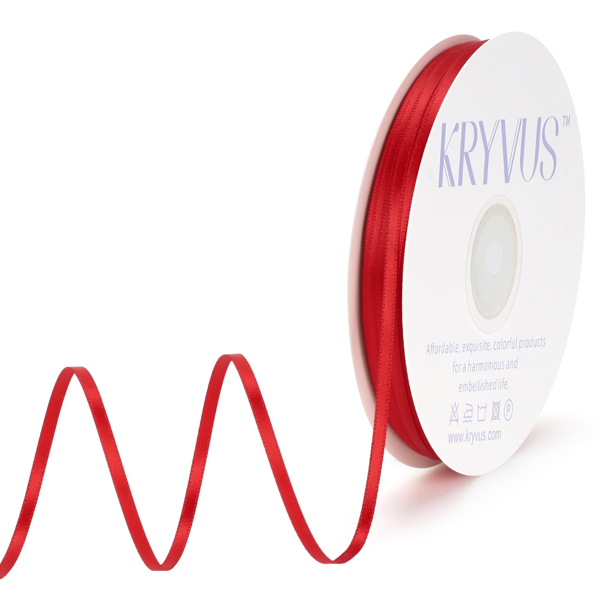 Amazon.com: 1/8 Inch Red Satin Ribbon Continuous 100 Yards, Thin Double ...