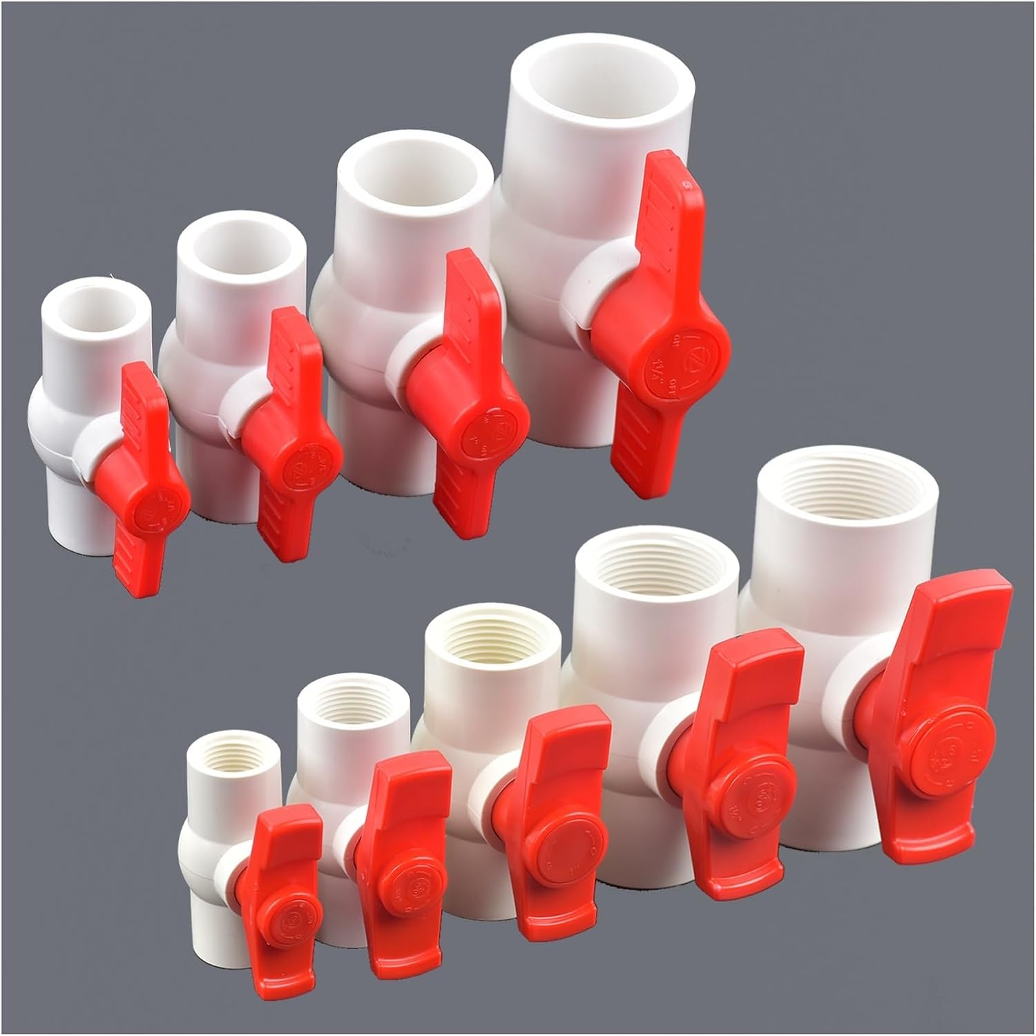 Garden Home 1pc 1/2 "~1.5" Thread and Socket Type Grey PVC Ball Valve Garden Irrigation Fittings Aquarium Fish Tank Switch Ball Valve Water Pipe Fittings (Color : I)