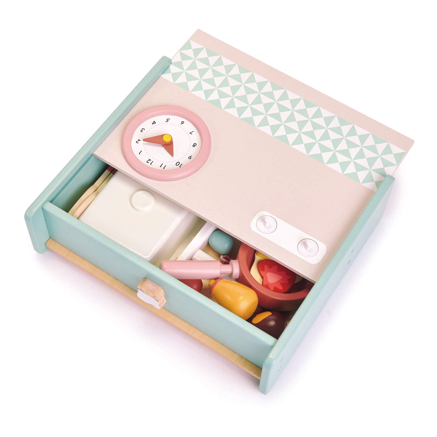 Cocina Mini Chef - Cocina de madera portátil plegable con accesorios para cocinar de simulación - Desarrolla habilidades sociales, creativas e imaginativas - Aprendizaje de juego de 2