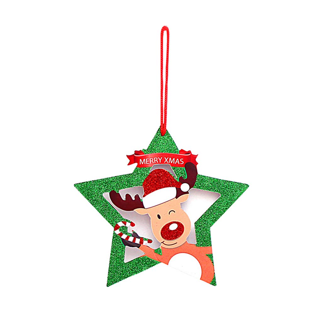 XdiseD9Xsmao Christmas Foam Board Snowman Santa Bell Star Shape Hanging Tags Ornament Xmas Party Window Door Christmas Tree Ornament Decor XG-3