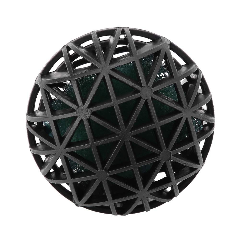 Bola bioquímica de filtro bio poroso de 50 piezas, medios de filtro de bolas biológicas con material de filtro de estanque de acuario de algodón, bolas de filtro bio para peces, (46 mm con algodón)