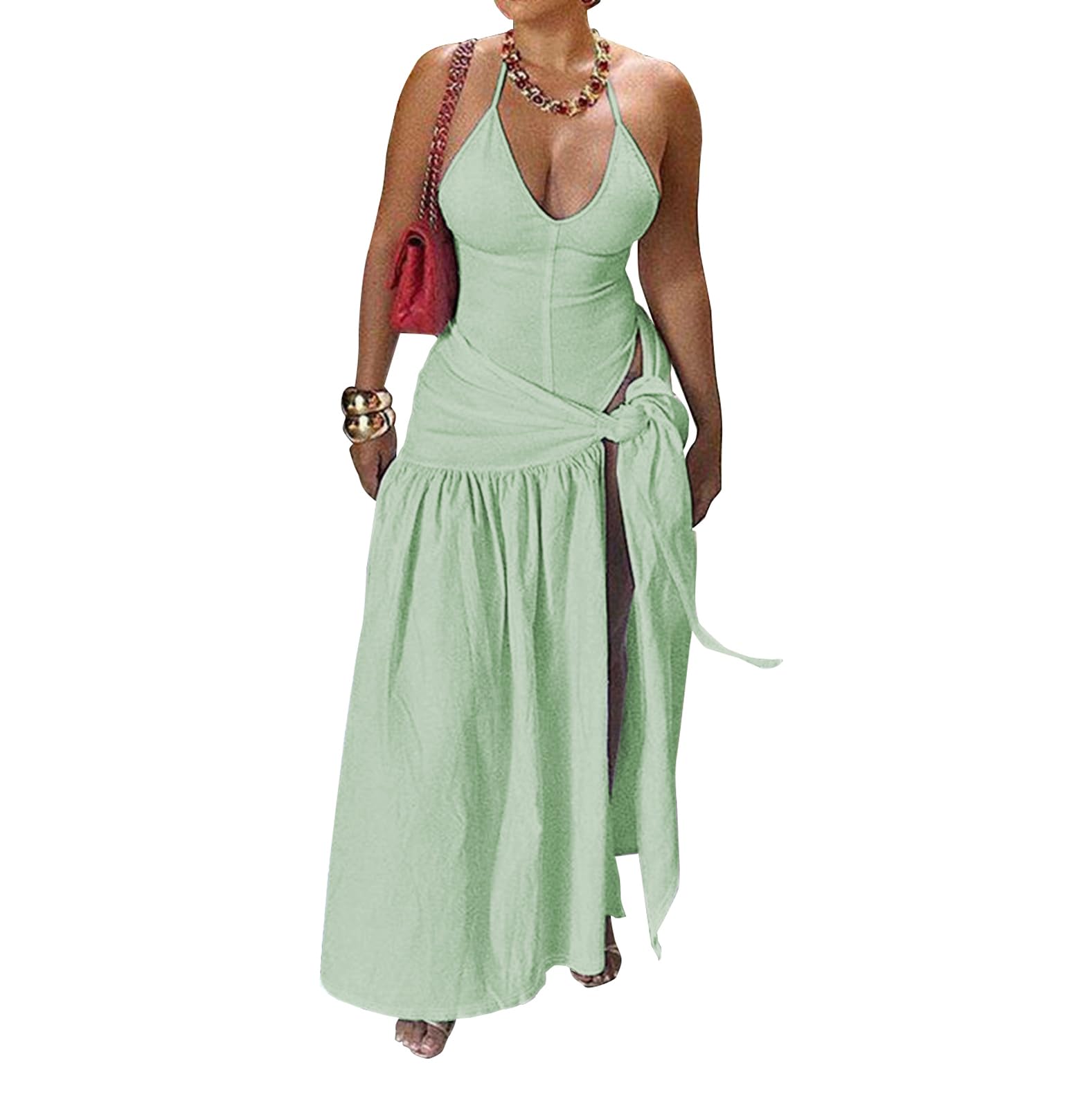 Womens Beach Swimsuit Cover Ups 2 Piece Maxi Skirt Sets Summer Bodysuit Tops Sarong Coverup Wraps Vacation Outfits