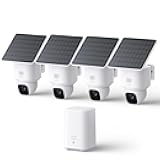 SoloCam E30, 4-Cam Pack Kit, Security Cameras Wireless Outdoor, Solar Camera Outdoor Wireless, 360° Pan, AI Tracking, 2K Clarity, No Monthly Fee