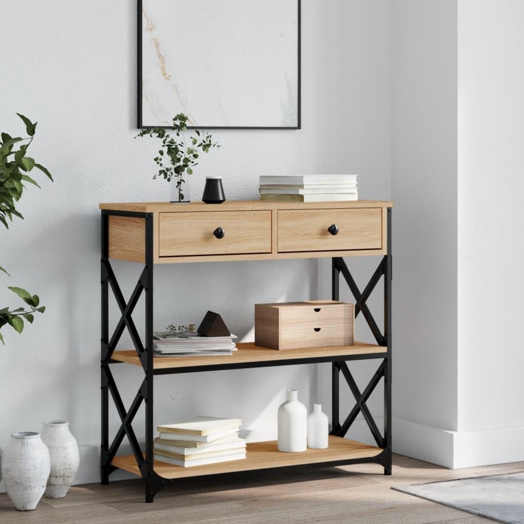 ShGaxin Mesa Consola Madera de ingeniería Roble Sonoma 75x28x75 cm, Mesa Entrada, Mesa Recibidor Estrecha, Mesa De Centro Salon, Mesa Auxiliar, Mueble Entrada - 834196