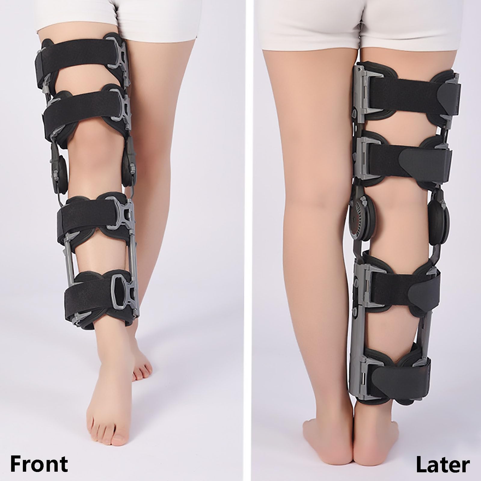 HAILM Estabilizador Piernas Ajustable, Soporte Rodilla con Bisagras Dobles, Soporte Rodilla para Desgarro Menisco, Artritis, Soportes Rodilla, Dolor Articulaciones, Lesión Ligamento, LCA