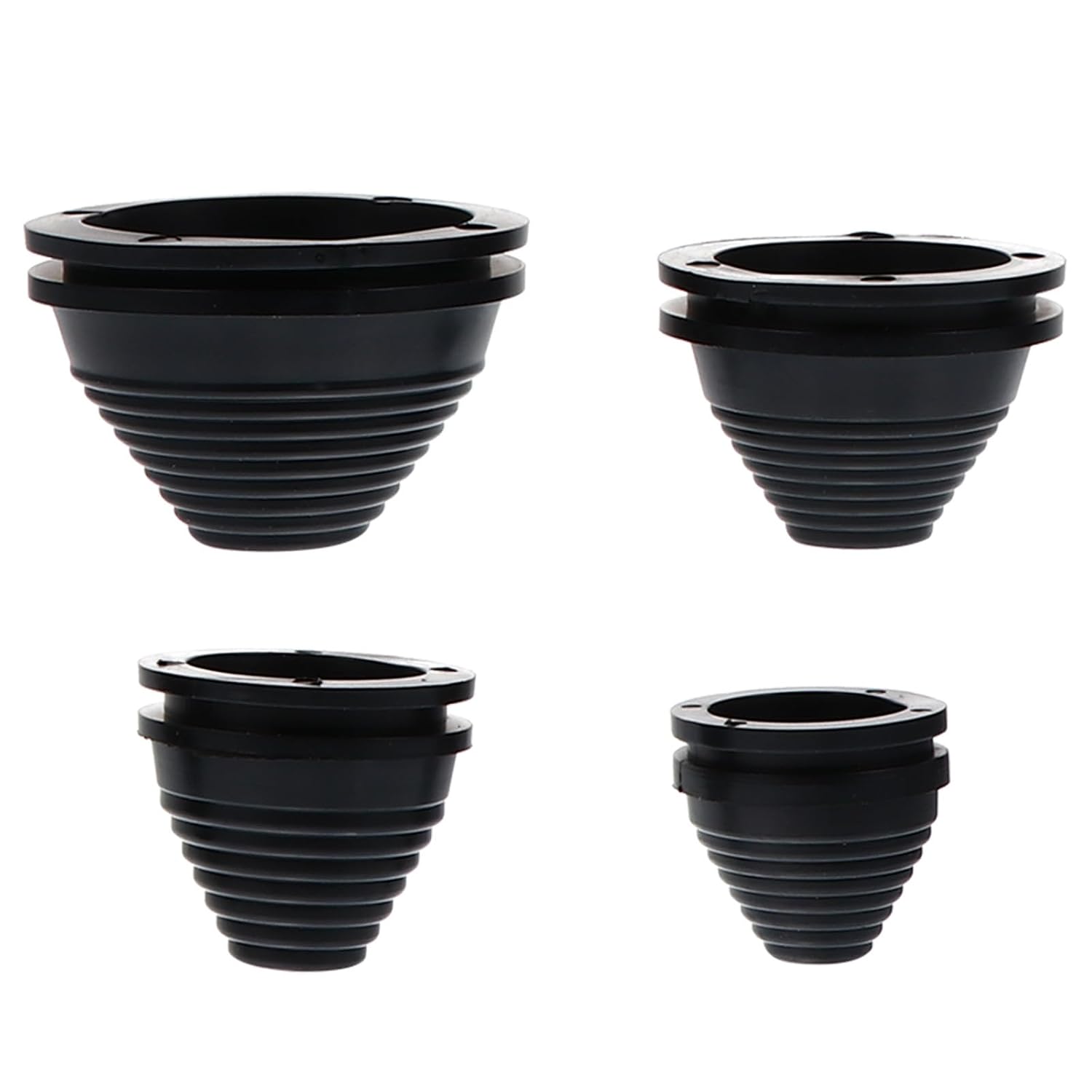 Tower Shaped Hole Plug Wire Grommet Set, 4pcs Synthetic Rubber