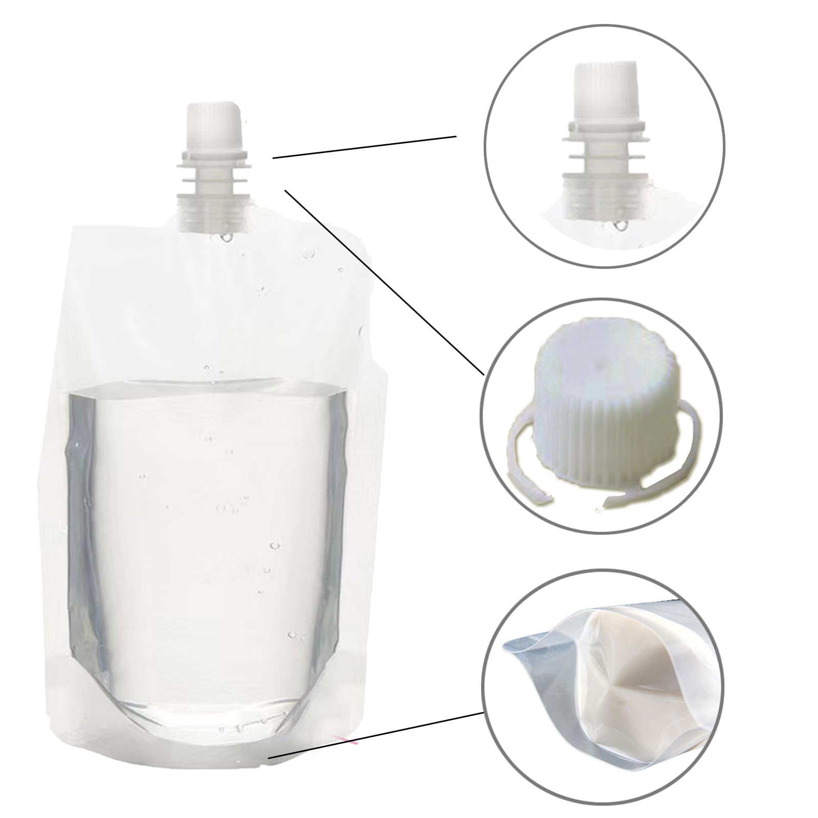 50 Pezzi Sacchetti per Bevande, Sacchetti Riutilizzabili per Bevande, per Il Riempimento di Acqua, Bevande, Succhi e Altri Liqui (200ml)