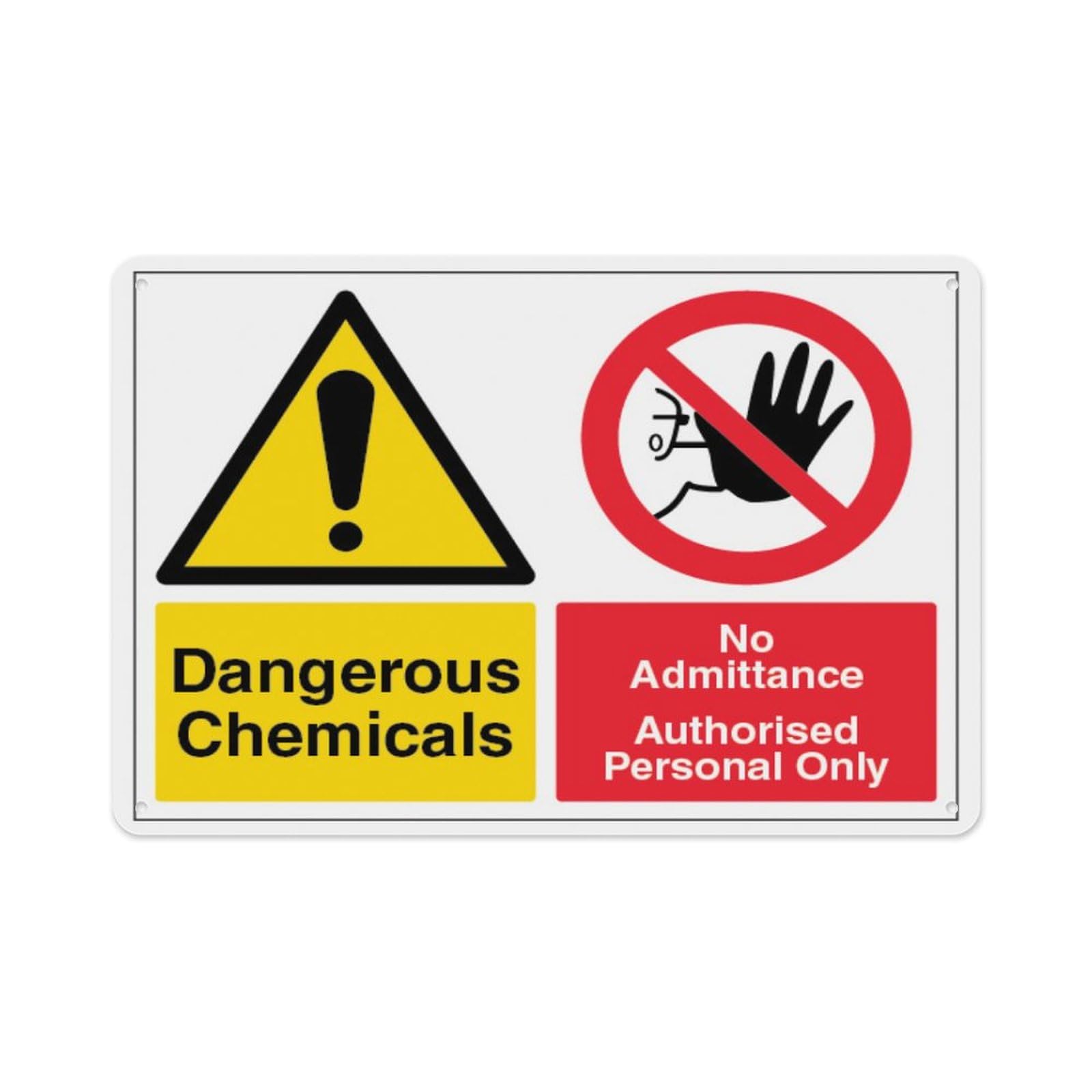 peiyeety Danger Ous Chemicals No Admittance Aluminum Tin Warning Signs For Home Outdoor Garden 8X12 Inches