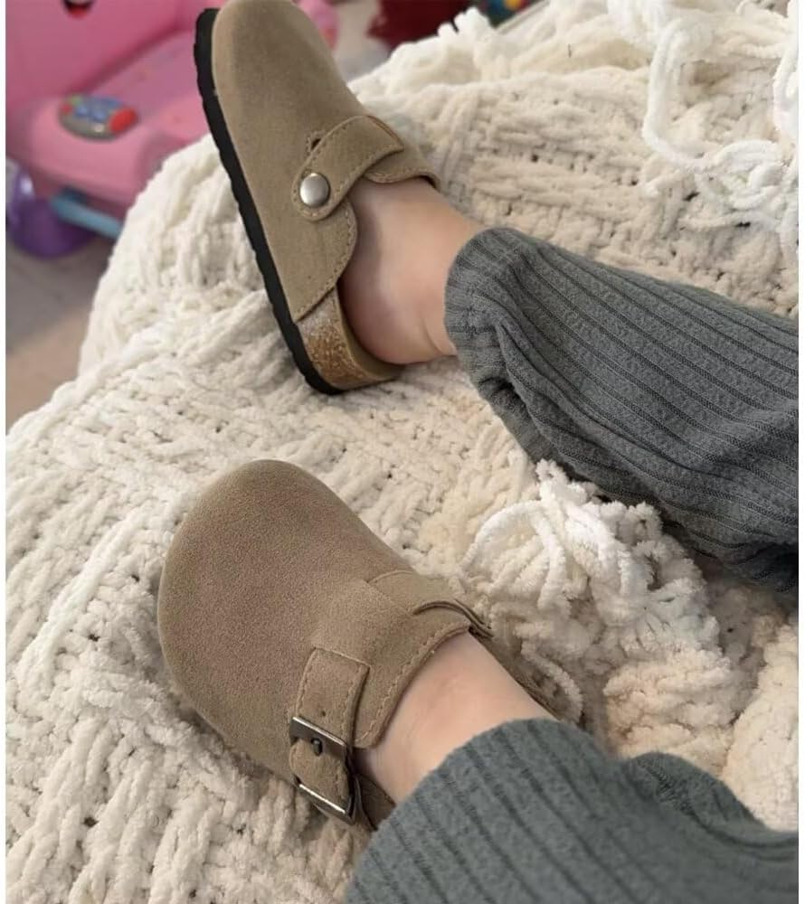 Kids Clogs for Girls Boys Cute Slip-on Slippers Classic Suede Cork Footbed Sandals Potato Shoes - Image 2