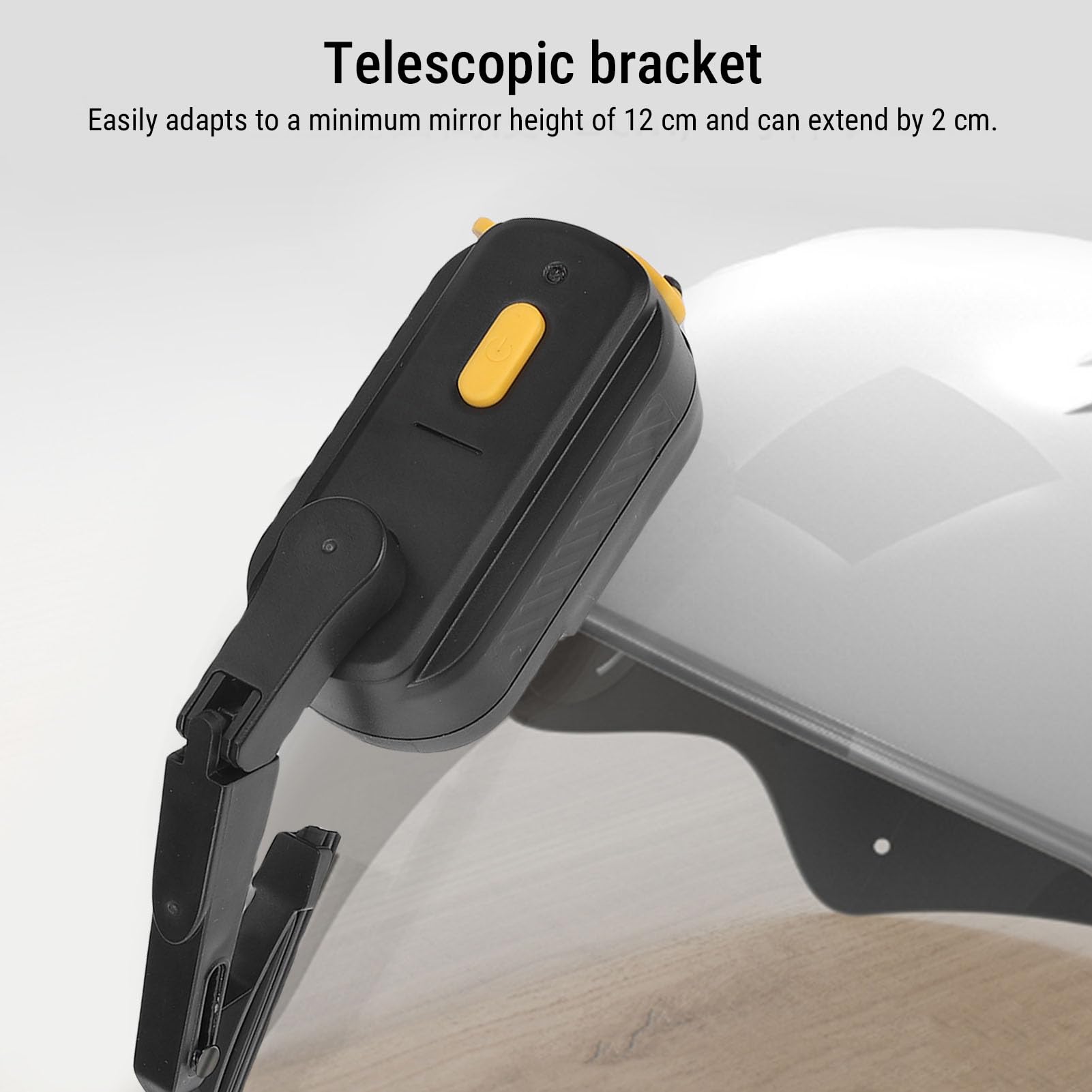 Fockety Tergicristallo per il Casco Motociclistico, 2 velocità 1200 MAh Waterproof Helmet Wiper Compatibile con la Maggior Parte della Visiera Universale con Staffa Telescopica