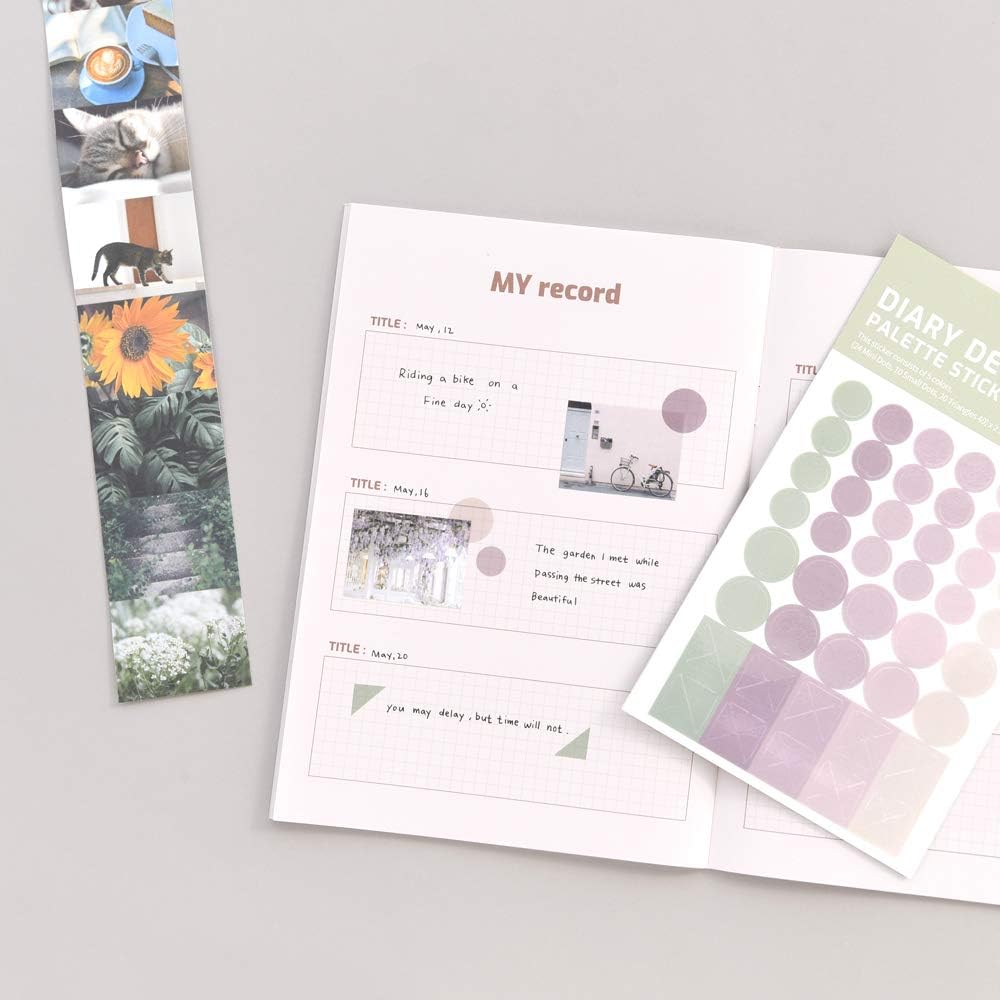 Monolike Diary Deco Palette Stickers Set - Solid Round Dot 24 Sets of 12 Designs image 3