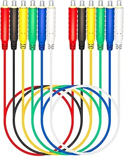 6PCS Magnetic Test Leads 30V AC/5A 20AWG Professional Low Voltage Magnetic Jumper Silicone Flexible Jumper Test Wires Soft Sensors Switches Test Lead for Testing - 3.3FT (6 Pack)