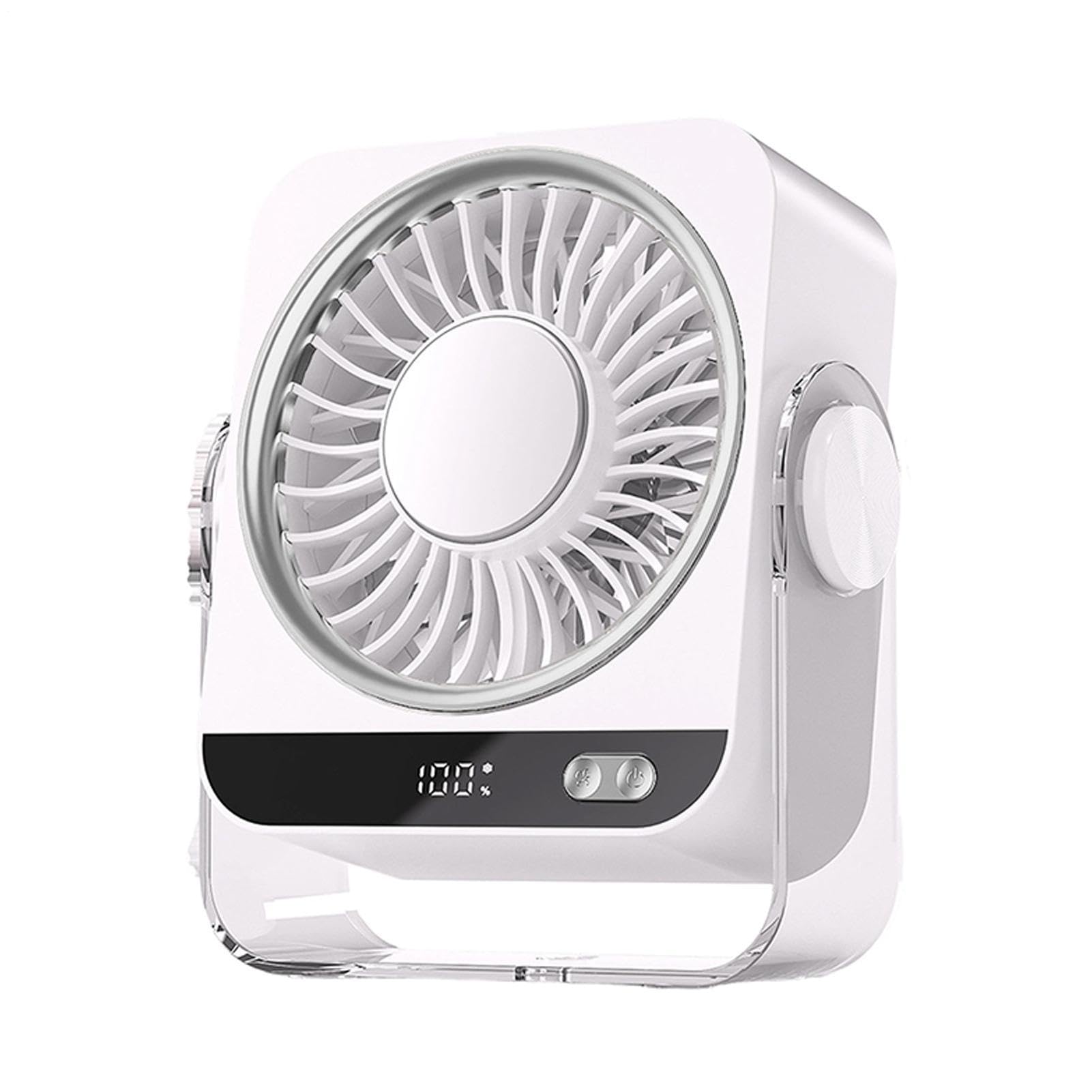 Ventilateur de table USB rechargeable avec 5 vitesses réglables pour bureau