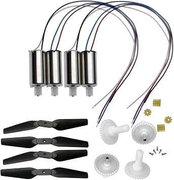Drone Parts E88 Drone Teng1 Parts Fit Double Drone E525 LS-E525 RC Quadcopter Arm Motor Propeller Blade Gear Accessories E88 Pro Replacement Parts Color Motor 8mm8t bkPP