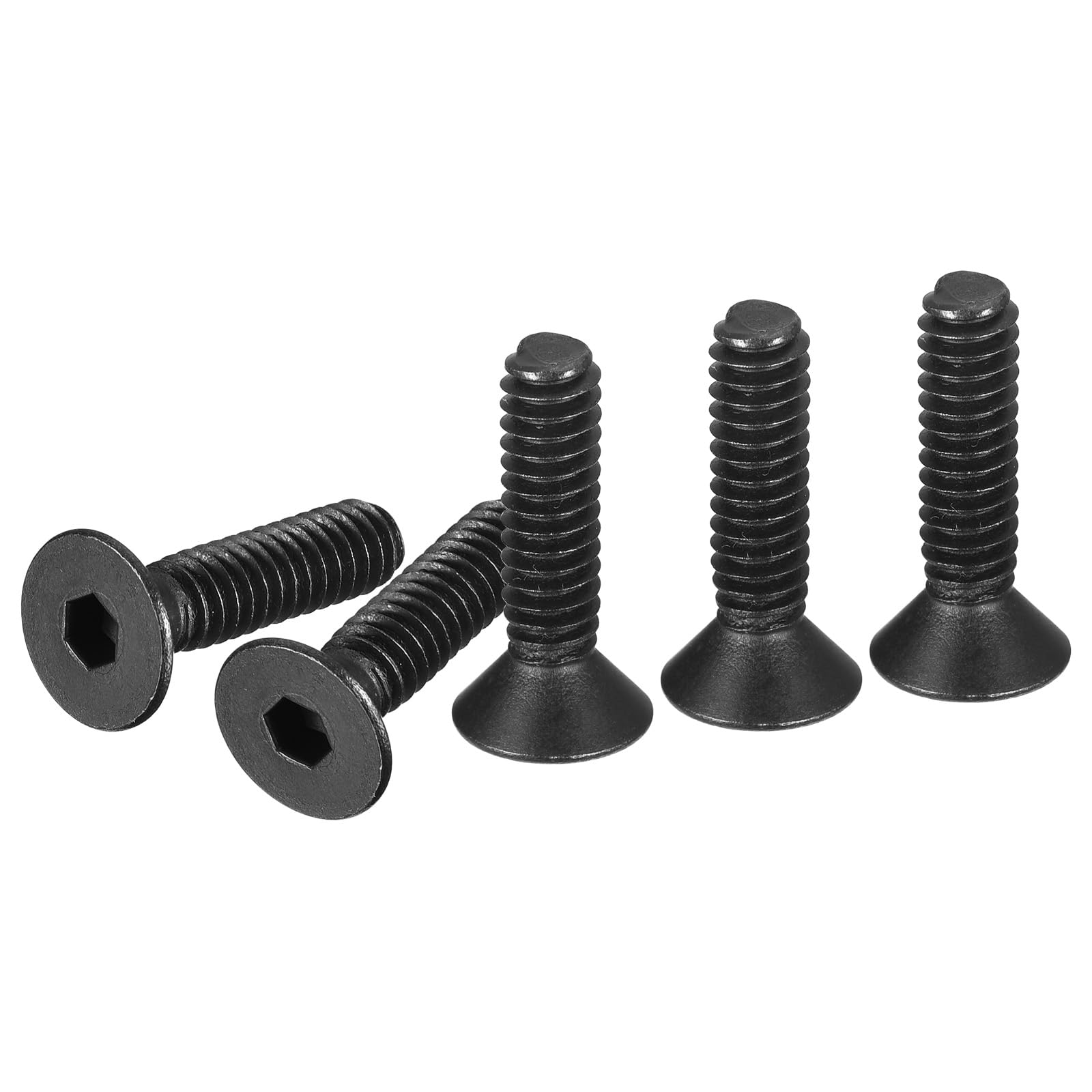 DTGN 1/4-20x1" Flat Head Socket Cap Screws, 25 Pack Hex Socket Flat Head Screws Carbon Steel Black Oxide, Full Thread