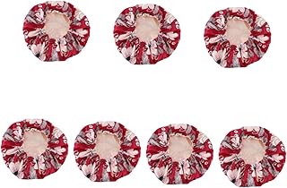 Beavorty Touca De Banho Com Fivela Ajustável 7 Peças Toucas De Cabelo Para Toucas De Banho Femininas Chapéu De Cetim Forrado De Cetim Touca De Dormir Noturna Touca De Dormir