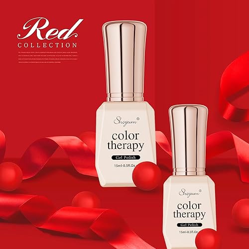 Miniatura 6 de Esmalte de uñas de gel rojo de China, 1 unidad de 0.5 fl oz de esmalte de gel de color Soak Off U V LED Esmalte de uñas de diseño de arte de uñas de