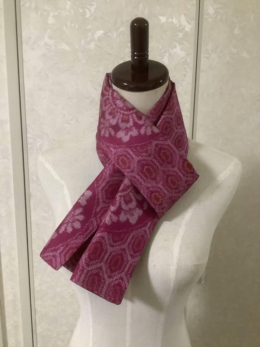 Amazon.co.jp: ②大島紬 マフラー 襟巻 正絹 ピンク 大島 紬