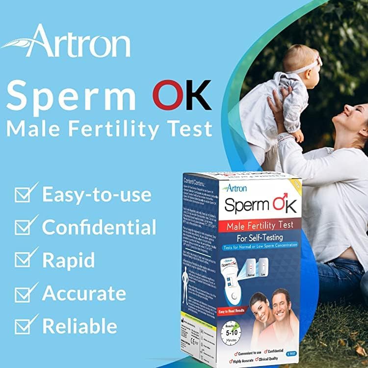 Artron® Official Sperm OK Male Fertility Kit For Self-Testing. Best Male Fertility Test Device In Canada. Test for Normal or Low Sperm Concentration. As Necessary As a Women's Ovulation LH Strips in Family Planning. Proudly Made in Canada - Image 2