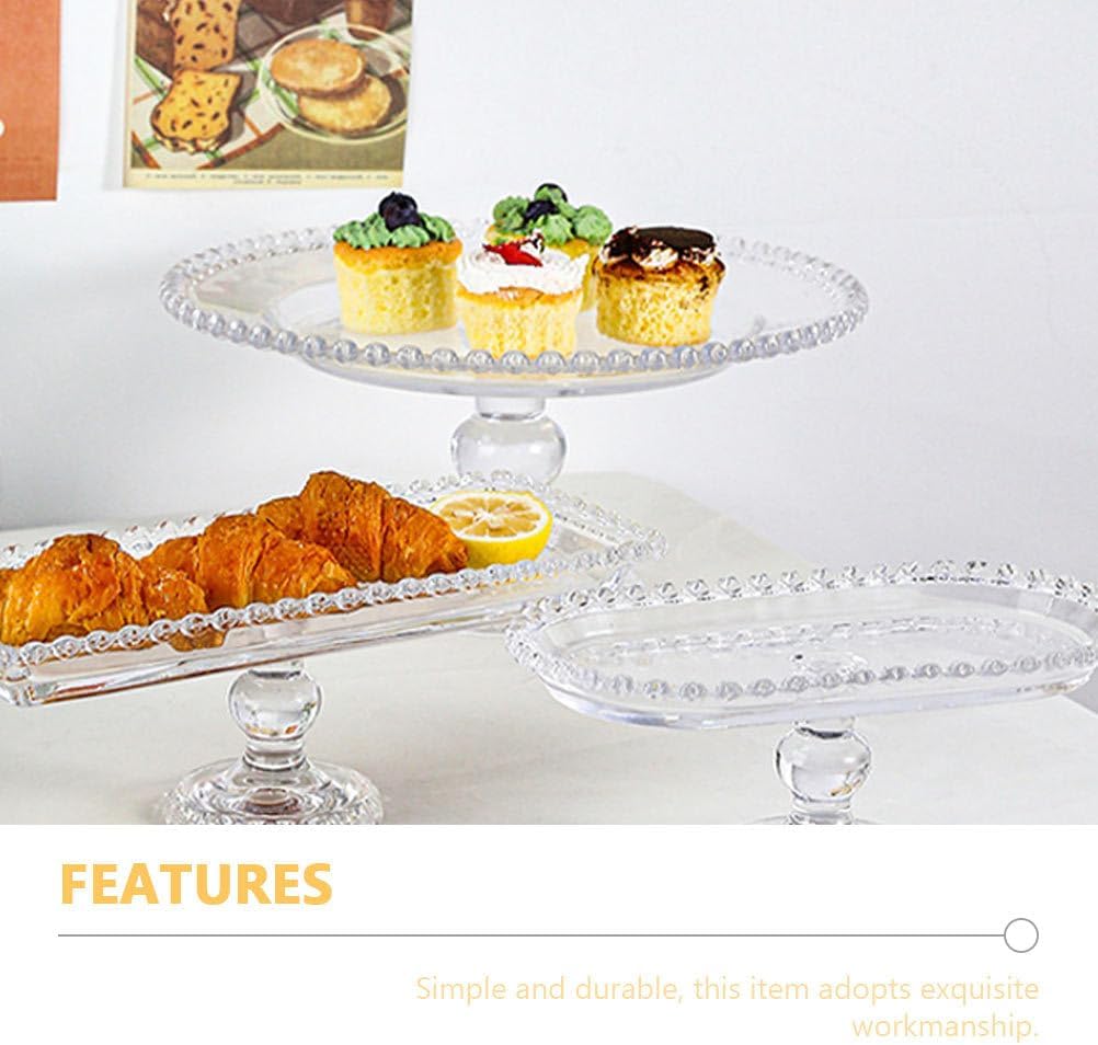 OUNONA Crystal Glass Fruit Tray, 19.5 cm (7.67 inch) Decorative Serving Platter for Kitchen Counter Afternoon Tea and Parties, Elegant Snack and Dessert Display Tray