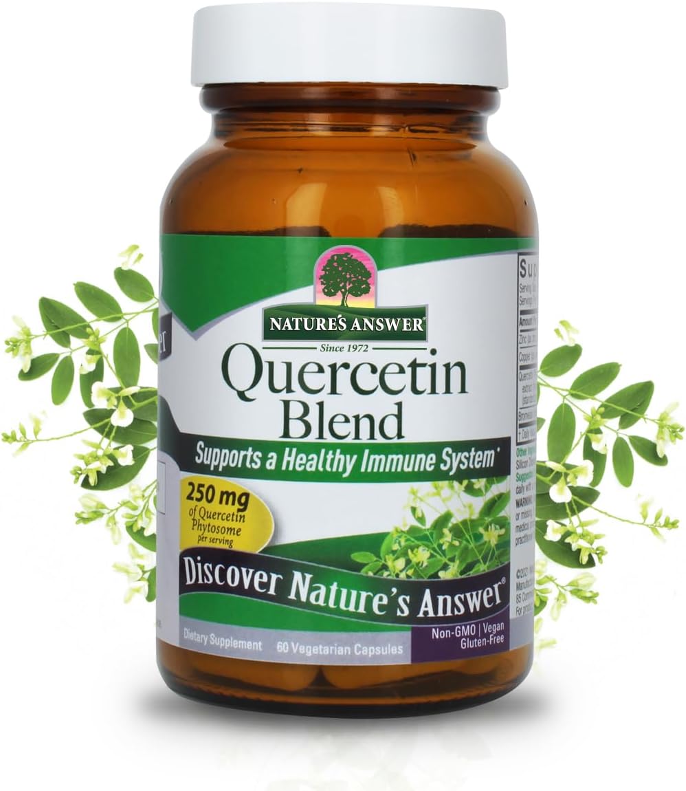 Nature's Answer Quercetin Blend 60 Capsules Respiratory Support* | Immune Support* | Gluten Free | Kosher | Vegetarian | Vegan | Non-GMO