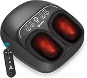 COMFIER Foot Massager with Heat,Kneading,Vibration,Compression,Pause Function,Shiatsu feet Massager for Plantar Fasciitis Neuropathy, Gifts for Him/Her,Remote Control,Size 12