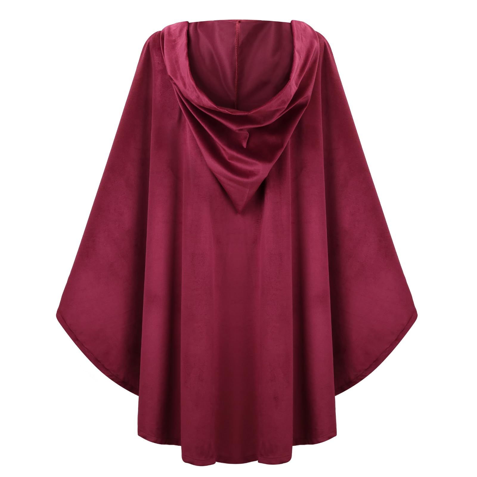RRCBMD Cloak with Hood Women Men Goth Hooded Cloak Medieval Renaissance Red Ponchos Halloween Witches Gothic Wizard Cape Cosplay 35.4IN - Image 2