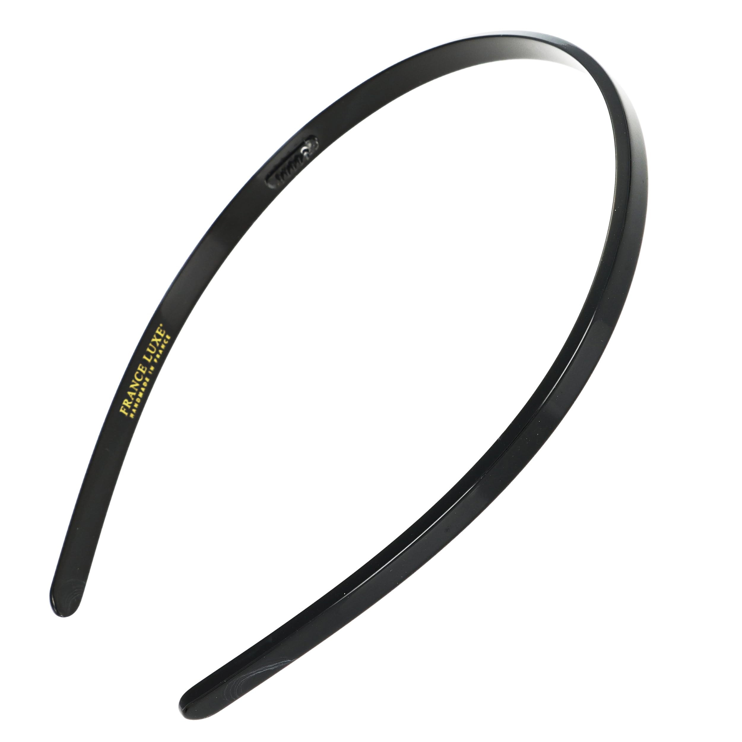 France Luxe Ultracomfort Thin Headband, 1/4”, French Classic, Non Slip Skinny Headbands for Women With Gentle Teeth, Flexible Plastic, Women's Hair