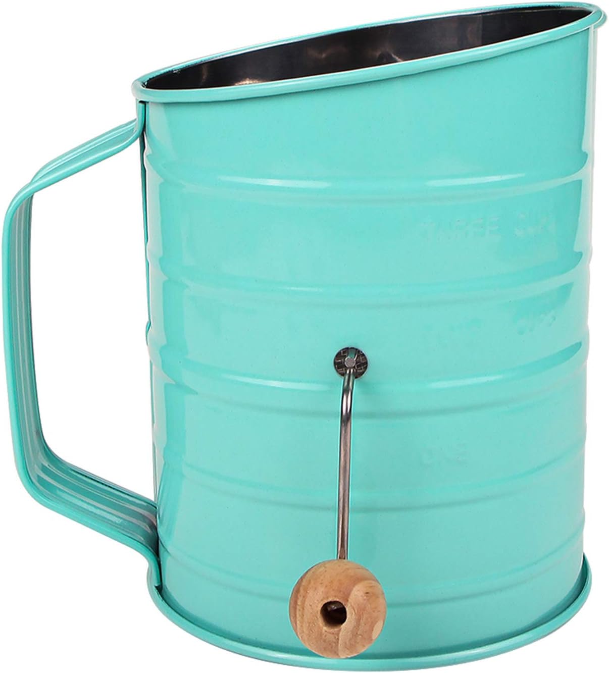 Webake Flour Sifter 3 Cup Stainless Steel Baking Sifter with Rotary Hand Crank