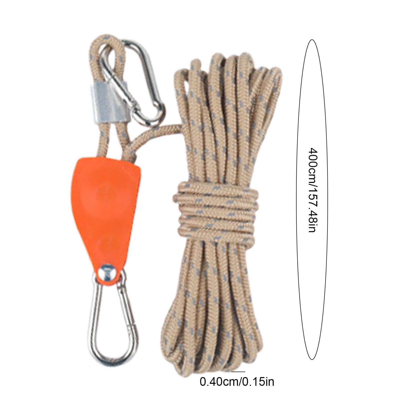 Rope Tie Down Straps, 6-Pack Outdoor Camping Ratchet Cord with Reflective Tent Rope, Adjustable Straps for RV Awnings, Canoe & Camping Gear