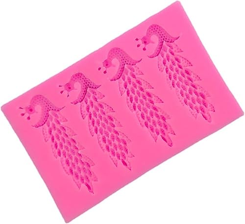 Fondant Mould 2 Pieces 4 Even Peacock Shaped Egg Glue Mold DIY Cake Silicon Baking Decoration Mold Drip Glue Pendant Mold