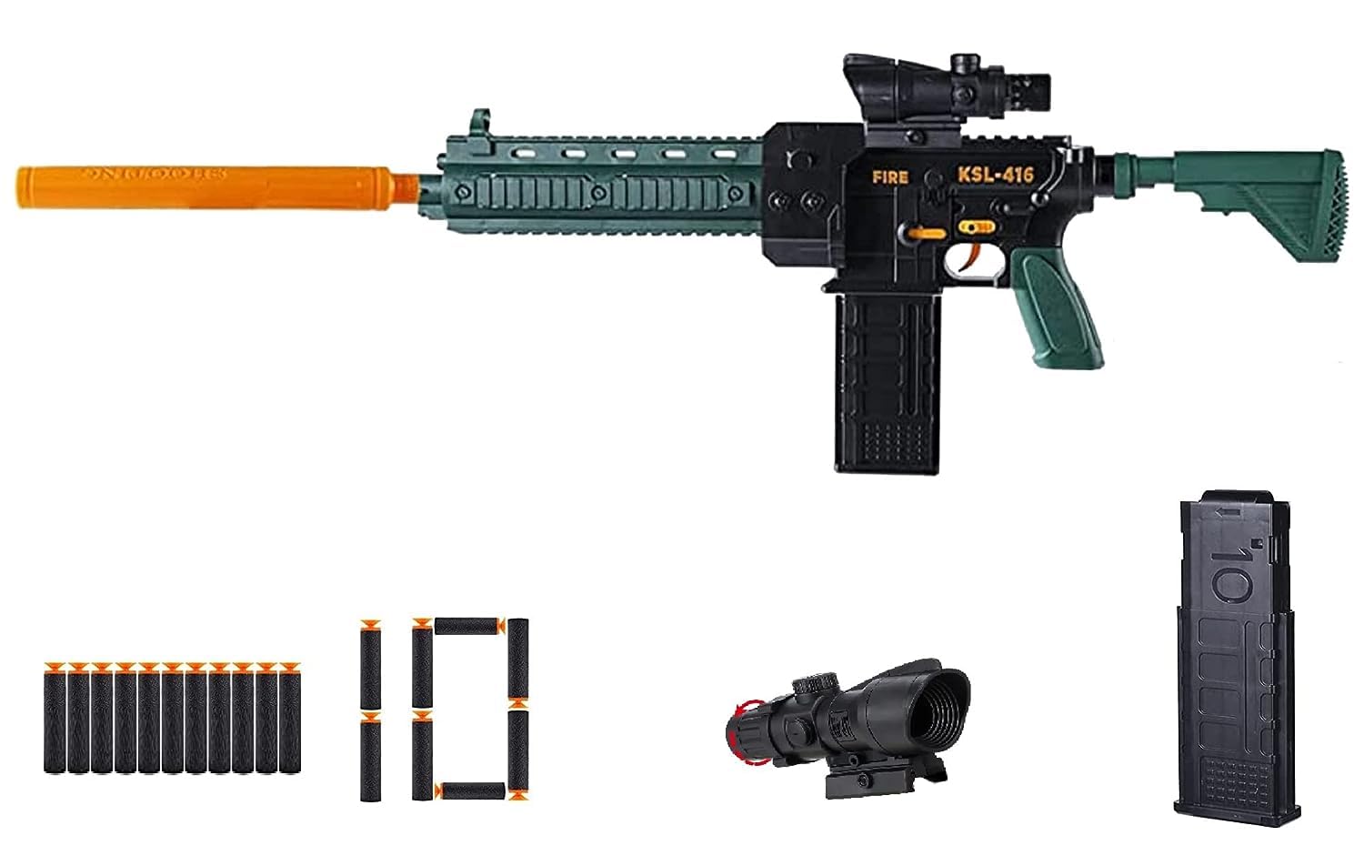 G.FIDEL Battery Operated Motorized Electric APEX Sniper Toy Gun with Foam Bullets Darts & Plastic Bullets (Green) (B0CCP9PBQS) Amazon Price History, Amazon Price Tracker