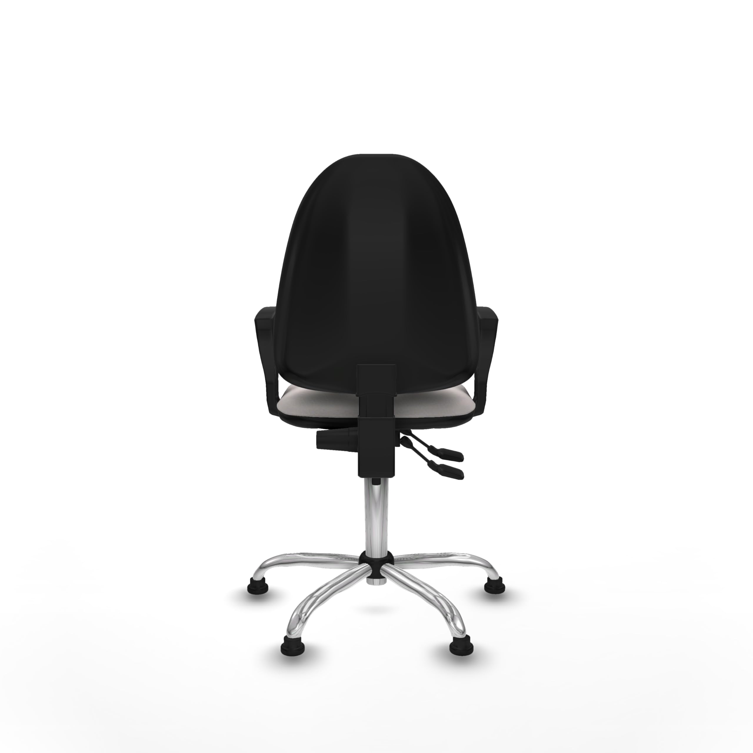 Piqueras y Crespo - Silla de Escritorio Blanca sin Ruedas Aýna con Brazos Fijos. Equipado con Contacto Permanente de Doble Maneta y Espuma de Corte. Blanco