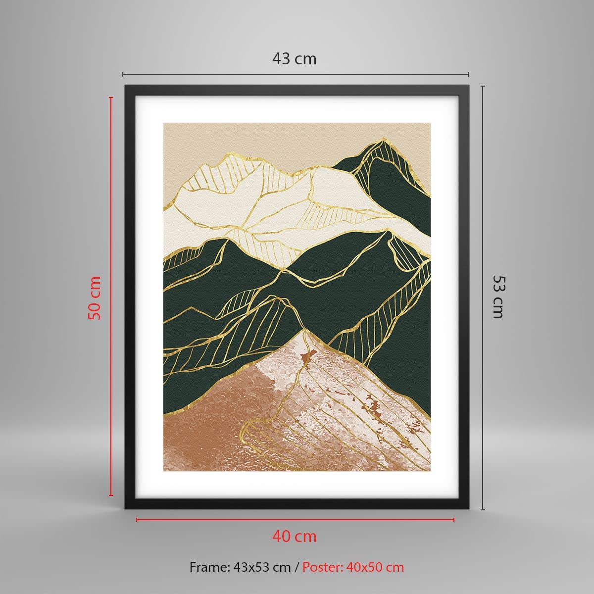 ARTTOR Poster Cadre Noir 40x50 cm Affiche Abstrait Paysages - 5173 - P2B